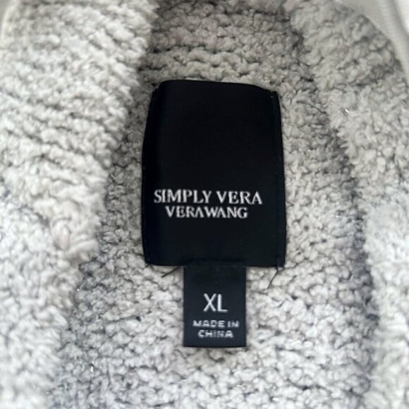 Simply Vera Wang Chenille Hoodie Light Sky Blue Gray XL Cozy Soft Sweater - Picture 3 of 9